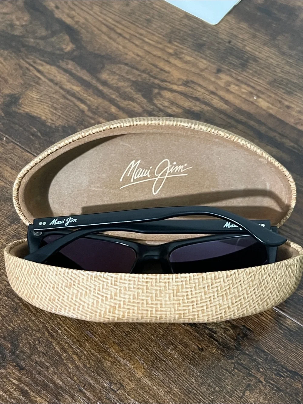 Maui Jim Black Sunglasses with Brown Lens and Tan Case